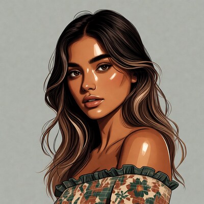 Woman with long brown hair
