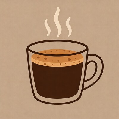 Steaming coffee cup illustration
