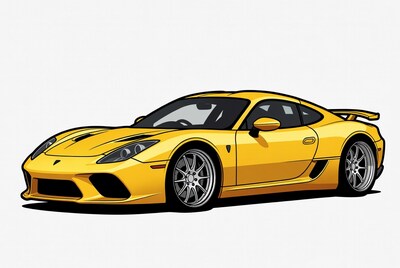 Yellow sports car illustration