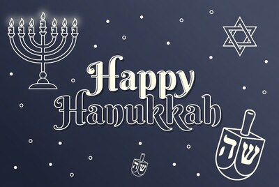 Happy Hanukkah Greeting with Menorah