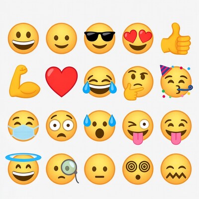 Emoji faces and icons collection