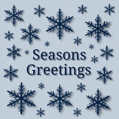 Seasons Greetings with Snowflakes