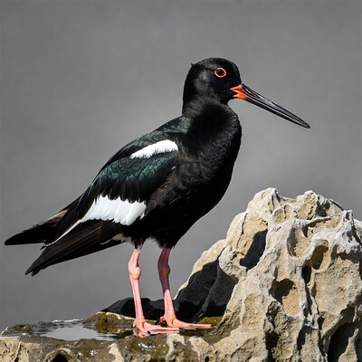 Black bird on rock