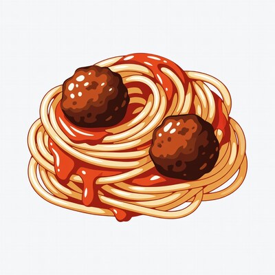 Spaghetti and meatballs with sauce
