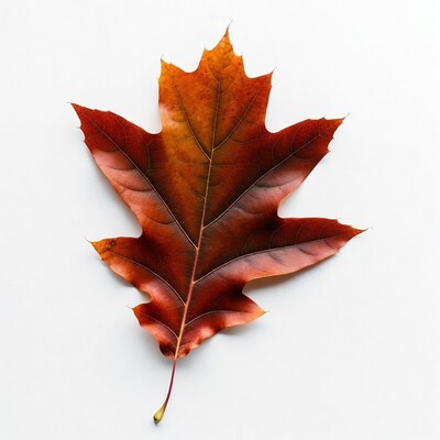 Autumn maple leaf on white background