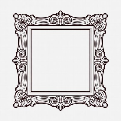 Ornate empty picture frame