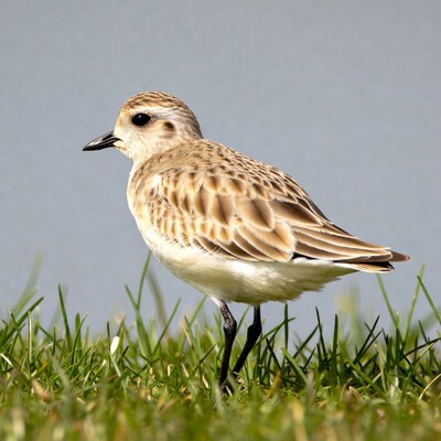 Sandpiper standing in green grass