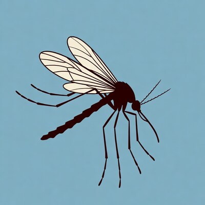 Mosquito illustration on blue background