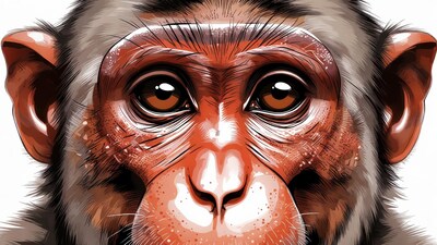 Close up of a chimpanzee face