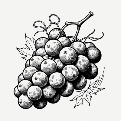 Bunch of Grapes Illustration