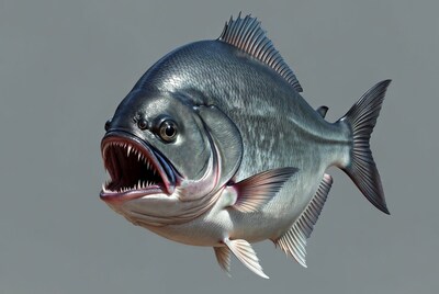 Large fish with open mouth