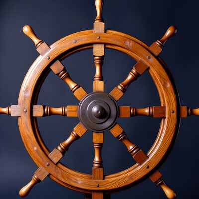 Wooden Ship Steering Wheel