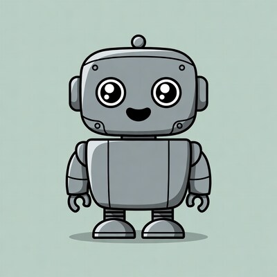 Cute cartoon robot illustration