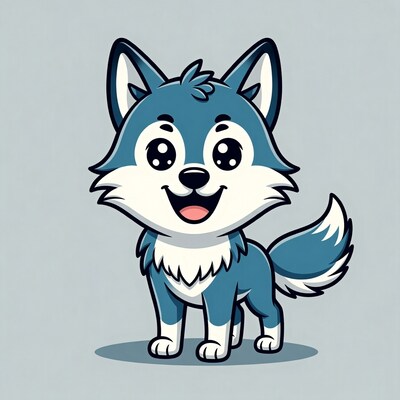Cute cartoon wolf