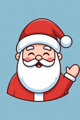 Cartoon Santa Claus Waving
