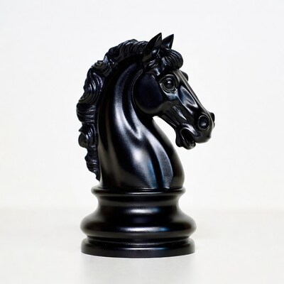 Black chess knight piece