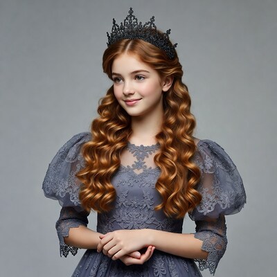 Young woman wearing a crown