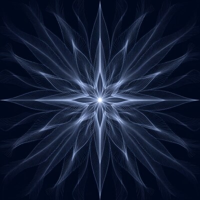 Glowing Blue Fractal Star