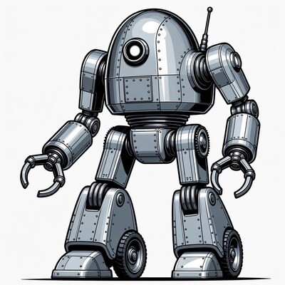 Vintage Robot Illustration