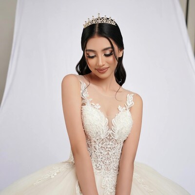 Woman in white wedding dress