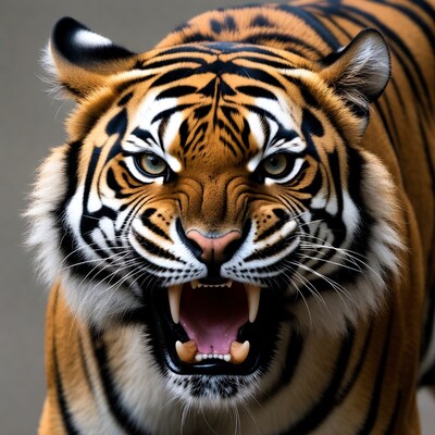 Roaring Tiger Close Up