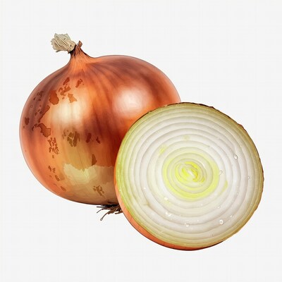 Whole Sliced Onion Illustration