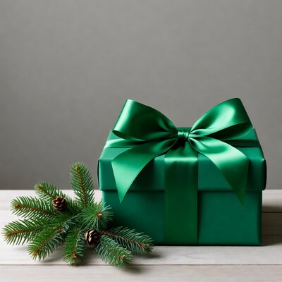 Green Christmas Gift Box
