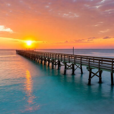 Sunset Pier Ocean