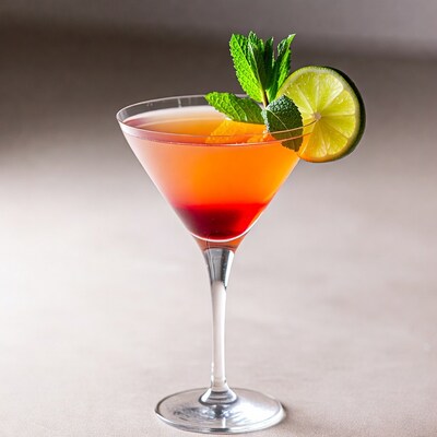 Layered Red Orange Cocktail