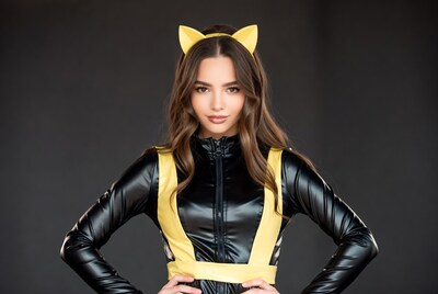 Woman in Catwoman Costume