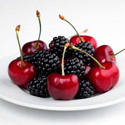 Fresh Cherries and Blackberries