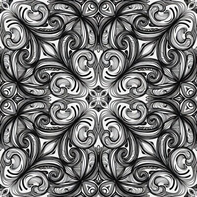 Black and White Mandala Pattern