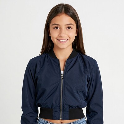 Latina Girl Navy Bomber Jacket