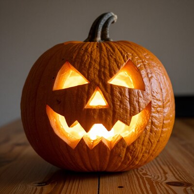 Glowing Jack O Lantern Pumpkin