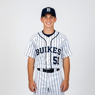 Caucasian Boy Baseball Uniform