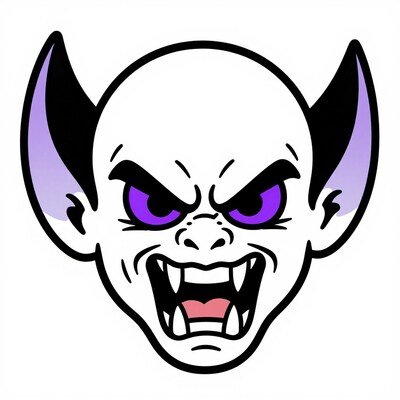 Cartoon Vampire Face Illustration