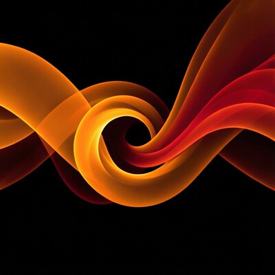 Orange Red Abstract Swirl