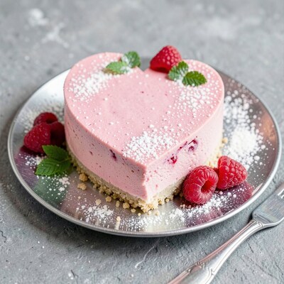 Heart Shaped Raspberry Cake
