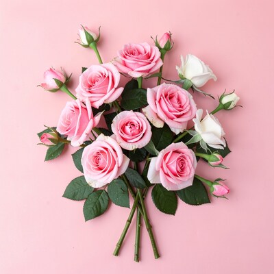 Pink White Rose Bouquet