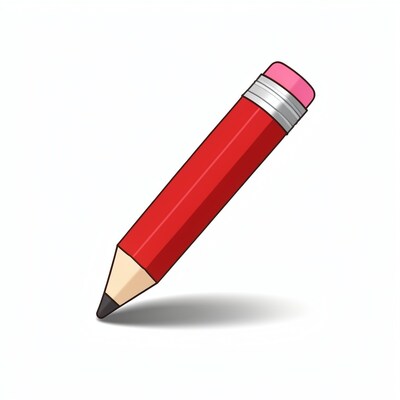 Cartoon Red Pencil Illustration