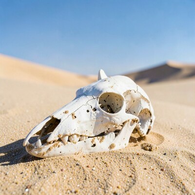 Animal Skull on Desert Sand