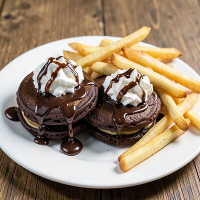 Chocolate Pancakes with Fries