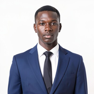 Black Man in Blue Suit