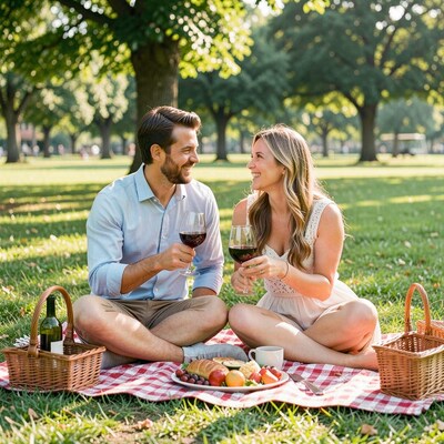 Couple Picnic in Sunny Park