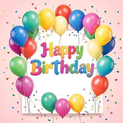 Happy Birthday Balloons Illustration