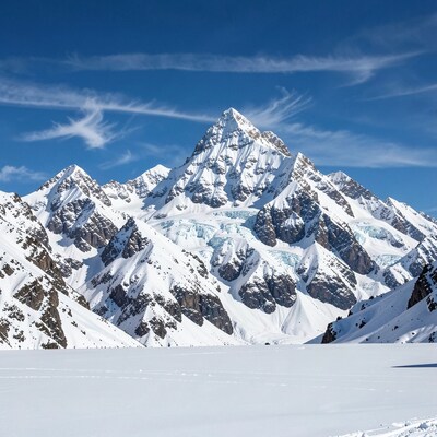 Snowy Mountain Peaks Landscape