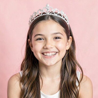 Smiling Girl Wearing Princess Tiara