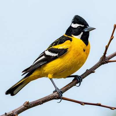 Yellow Bird on Tree Branch