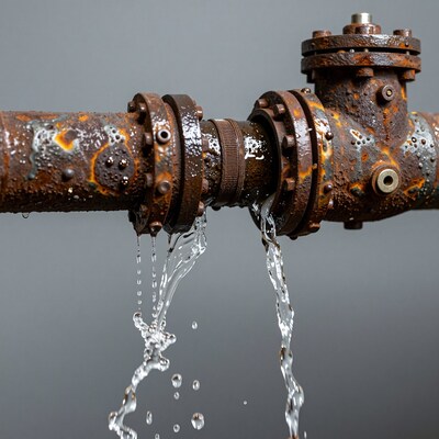 Rusty Leaking Water Pipe
