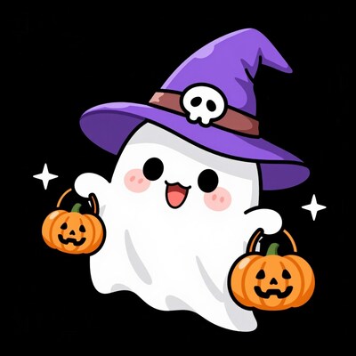 Cute Halloween Ghost Witch Clipart